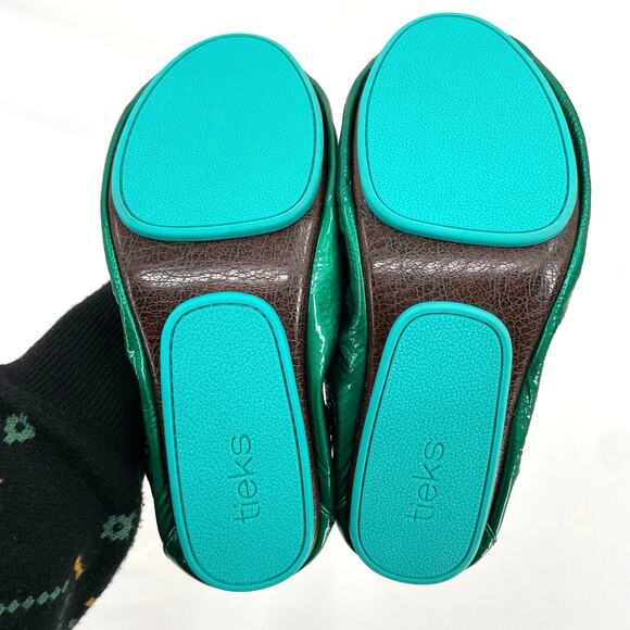Tieks Emerald Green Patent Leather Ballet Flats Classic Holiday Shoes Size 9 - Picture 7 of 9